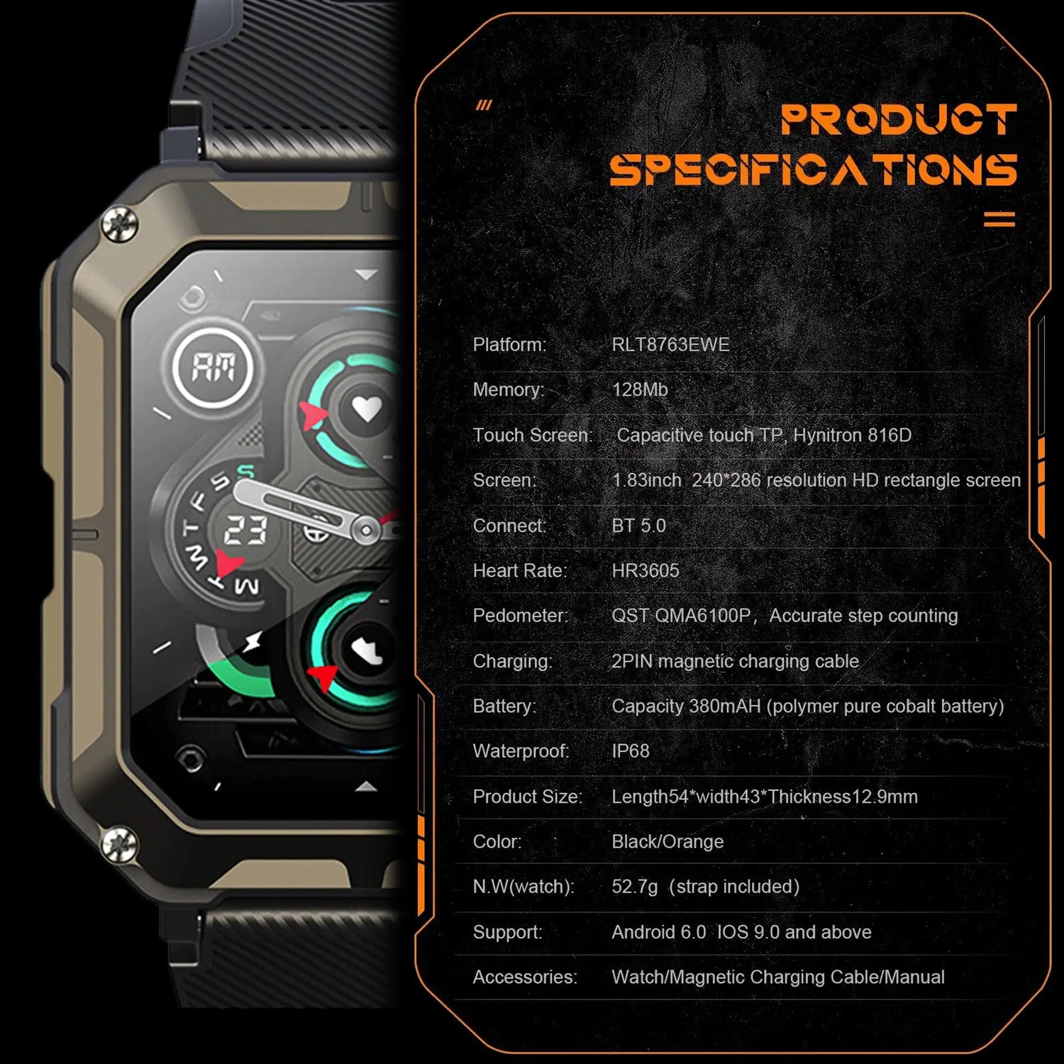 C20 PRO Waterproof Smart Watch